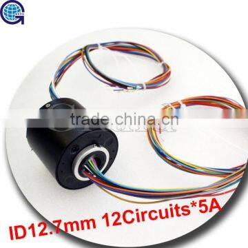 Electrical motor OD54mm ID12.7mm 5A/ring of through bore slip ring