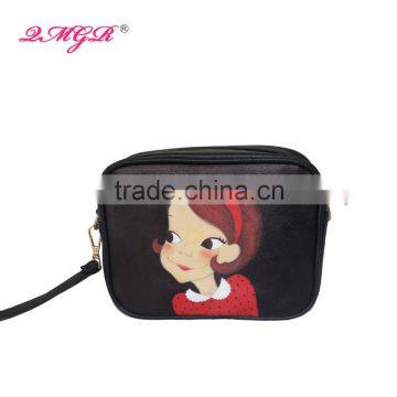 Fashion Cute Cartoon Girls PU cosmetic bags with zipper