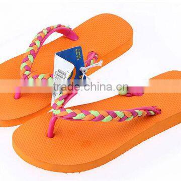  shoes wholesale cotton fabric ladies colorful flip flops EVA shoes