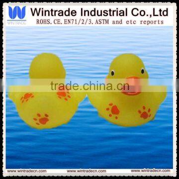 Mini yellow duck with paw print