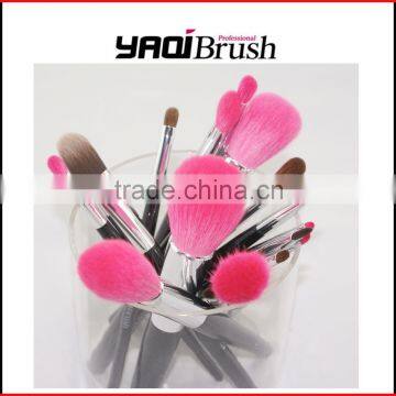 Professional pink hair makeup brushes