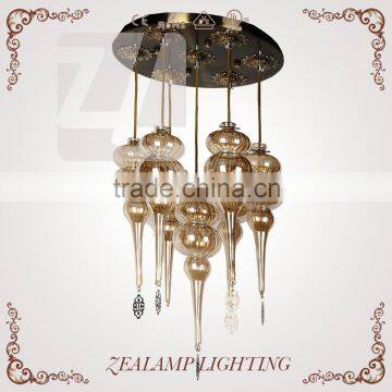 Turkish Hand Blown Glass Round 7 Lights Chandelier Noble Flush Mounted Ceiling Lamp Romantic Hotel Bar Ceiling Lamp photo-2