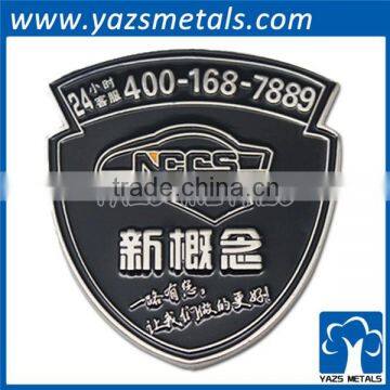 custom embossed car emblem metal with stikcer