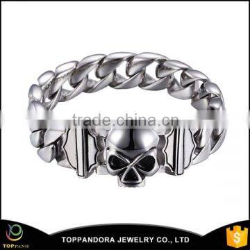 New 2016 Custom Bracelet Inspiration 316L Stainless Steel skull Bracelet,Engraved 316L Stainless Steel Jewelry