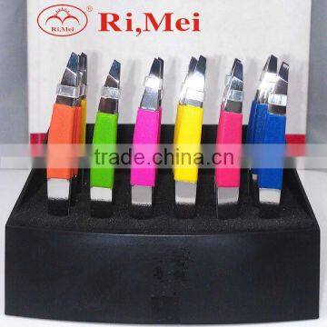 china manufacturer colorful slant tweezers cosmetic tweezers eyebrow