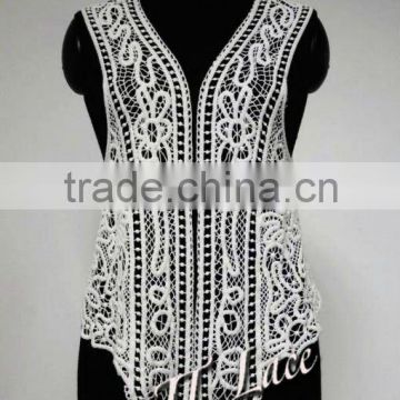 Long water soluble cotton lace vest for ladies outer clothes(F0060)