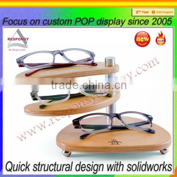 wood stair shaped sunglasses display rack/sunglasses stairs display rack