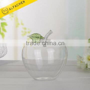 Decorate Transparent Glass Apple Coin Bank Money Saving Box