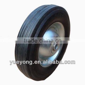 8x2 china solid rubber wheel with zinc rim