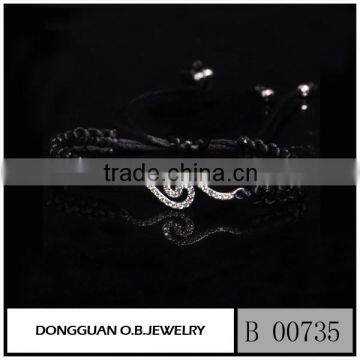 Hot-selling 925 silver zircon knitted bracelet/lines shape zircon bracelet