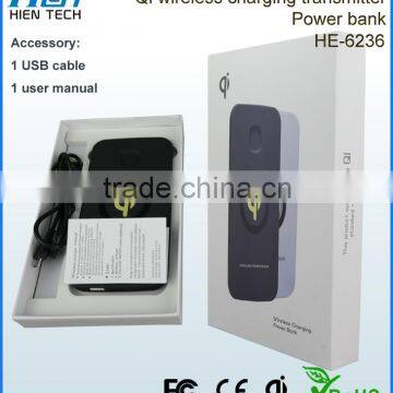 High Quality Qi Wireless Charger Power Bank 6000mAh Rechargeable Battery USB Charging Pad Powerbank for Mobile photo-6