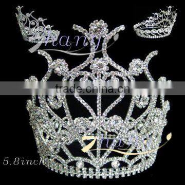 New tapered round beauty design rhinestone crown