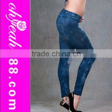 Popular design hot sale cheap price jean type fat women leggings tight