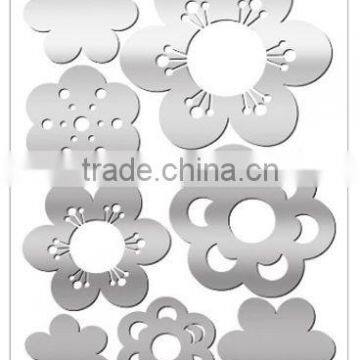 Sparkling Adhesive Reflections-Mirror Flowers Wall Stickers (ASA-001)