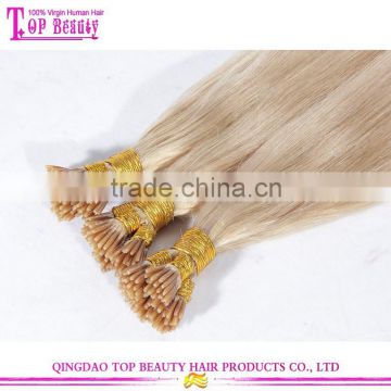 Wholesale no tangle no shedding unprocessed remy #613 blonde i tip hair keratin