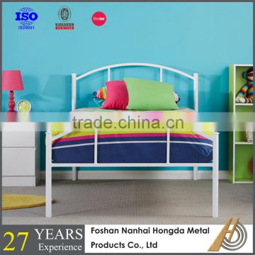 white iron single bed frame