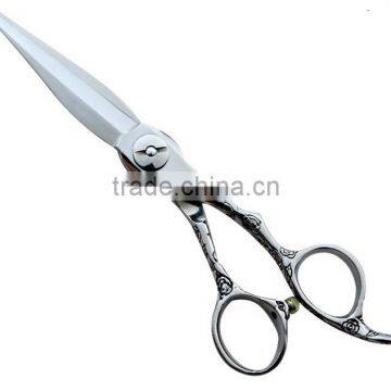 2015 newest design high quality hair scissor with sword blade and flower handle