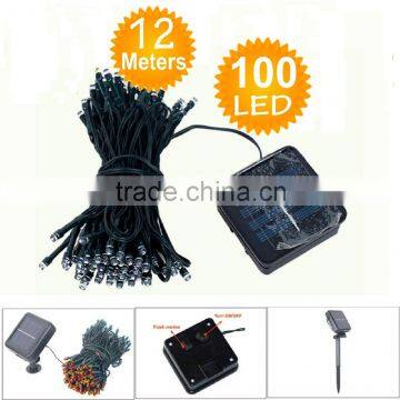 100 LED Outdoor Yellow Solar Lamps LED String Lights for Holiday