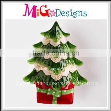 Popular Christmas Tree Style Dolomite Plate Kids Christmas Gifts