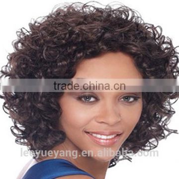 Short brunette curly wig for African America women