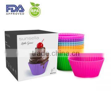 Reusable Silicone Muffin Cups , DIY Silicone Cake Mold , BPA Free Food Safe Silicone Baking Cup photo-2