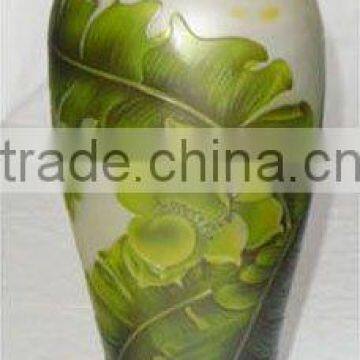 TALL GREEN GALLE GLASS VASE