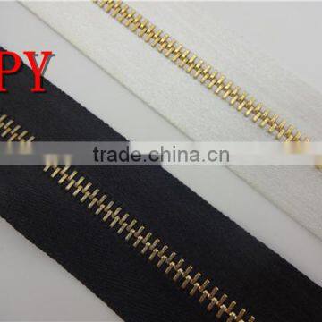 Good quality satin metal zipper roll/long chain