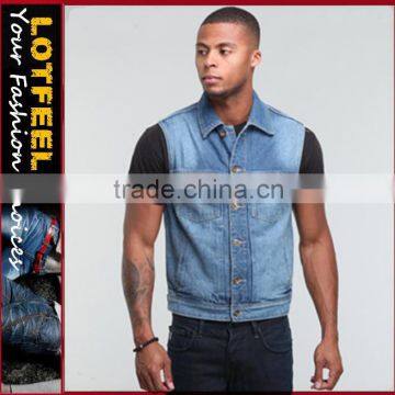 denim jacket without sleeve denim vest no sleeve denim jacket(LOTJ313)