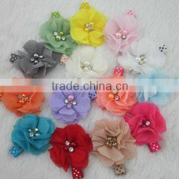 14colors Chiffon Hair Flower With 4.5cm Lined Alligator Hair Clips Girls Hair Clips Hair Accessories IN STOCK photo-3