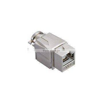 RJ-45 180-Degree Category 6A Shielded Die-Cast Keystone Jack With Cable Holder (8P8C Connector) photo-2