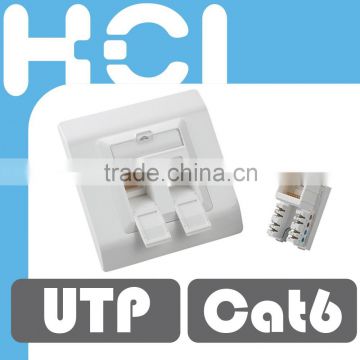 RJ45 Keystone 2-Port Cat6 LSA IDC Faceplate