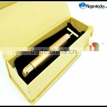 24K Gold Plated New Beauty Bar Pulse Skin Care Facial Roller Massager