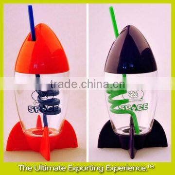 rockets cup with straw,rockets cup,please water bottle ,new special plastice straw bottle