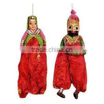 Attractive Handmade Cloth Made Home Decor Rajasthani Couple Indian Puppet