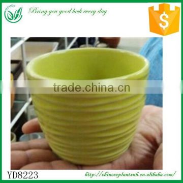 Yellow Color Ceramic Cup Shaped Flower Pot