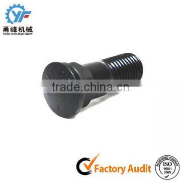 Plow bolts for earth moving machines