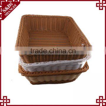 3 colors rectangular pp rattan bread proofing basket kitchen fruit vegetable used woven basket