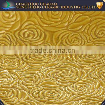 Manufacturer Yellow Round Decorative Flower Ceramic Fruit Plate photo-3