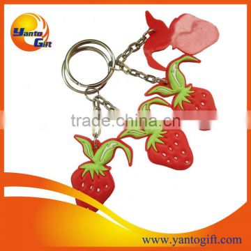 Custom logo debossed 3D Fruit PVC Keychain