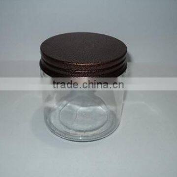 SOI Hot selling Storage glass Jar with Metal Lid dollar item