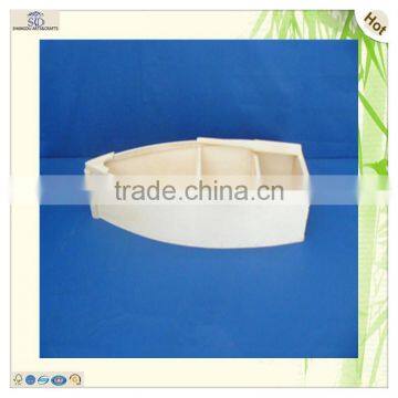 Unfinished Color Bottle Pattern Carved Wood Boat Miniature photo-2