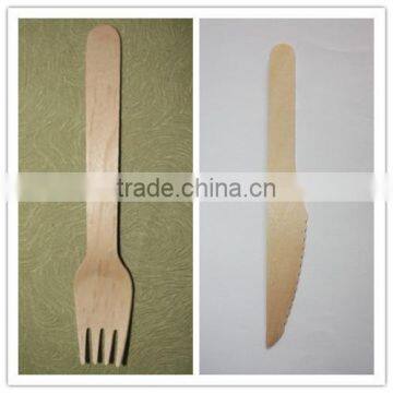 Cheap Food- Grade Biodegradable Birch Wood Cutlery Disposable Wood Spoon Knife and Fork photo-6