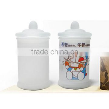 New products 2016 Sublimation glass Storage Jar Doraemon Jar innovative product