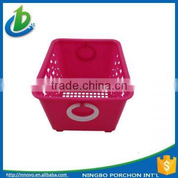 Brigt Colorful Small Handle Plastic Rectangle Basket photo-3