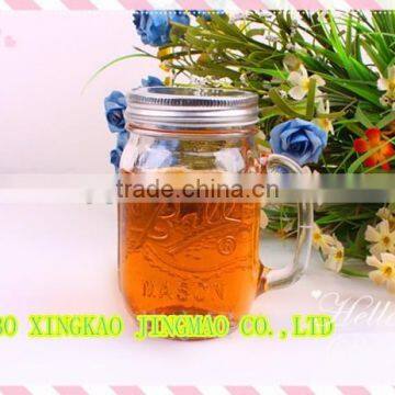 New Designed Glass Mason Jar With Handle photo-2
