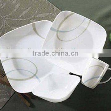 Tableware 16 Pieces Square Ceramic White Dinner Sets photo-2