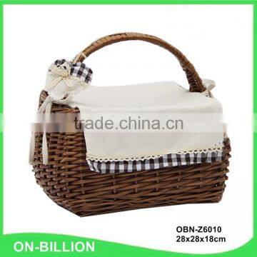 Outdoor colorful cheap portable natural wicker food baskets