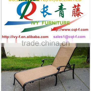 outdoor chaise lounge hotel beach aluminum frame with sling fabric leisure chaise lounger/garden /pool leisure chaise lounge