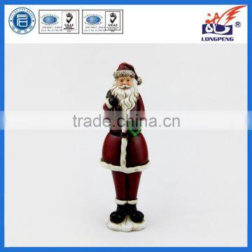 Standing Antique Resin Santa Claus Figurines for Christmas Table Decoration