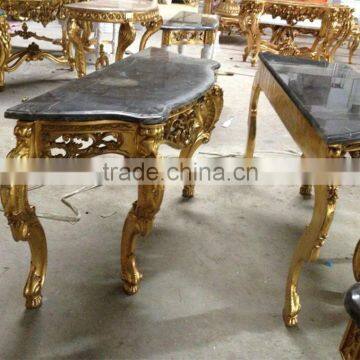 Baroque Style Furniture Console Table With Marble Top For Living Room Decoration photo-2